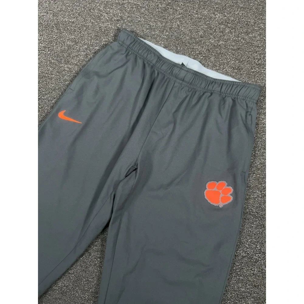 Nike Clemson Tigers Sweatpants Men's Medium Gray Lined Drawstrings Embroidered